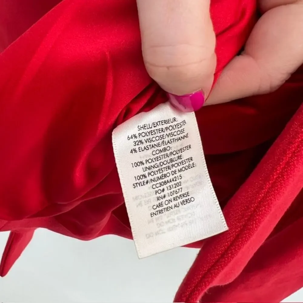 Alice + Olivia Denny Boyfriend Blazer Womens 8 Red Oversized Notch Professional - Picture 8 of 9